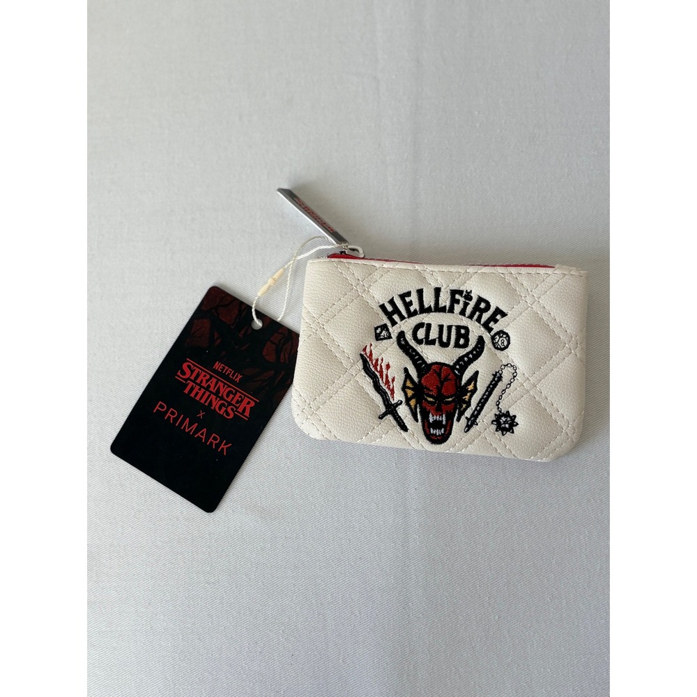 Stranger Things Primark Hellfire Club‎ Quilted Coin Purse Cream New